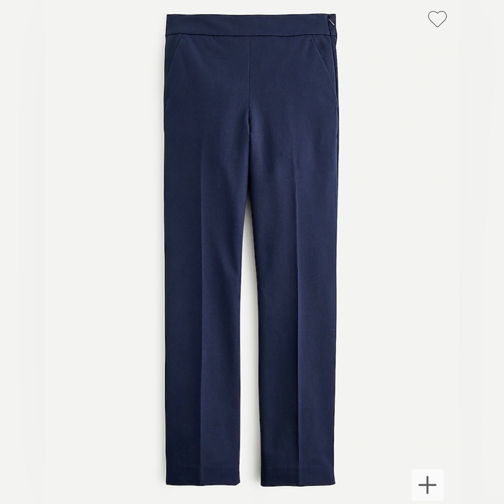 J. Crew Remi Pant in Bi-Stretch Cotton, Navy Size 2